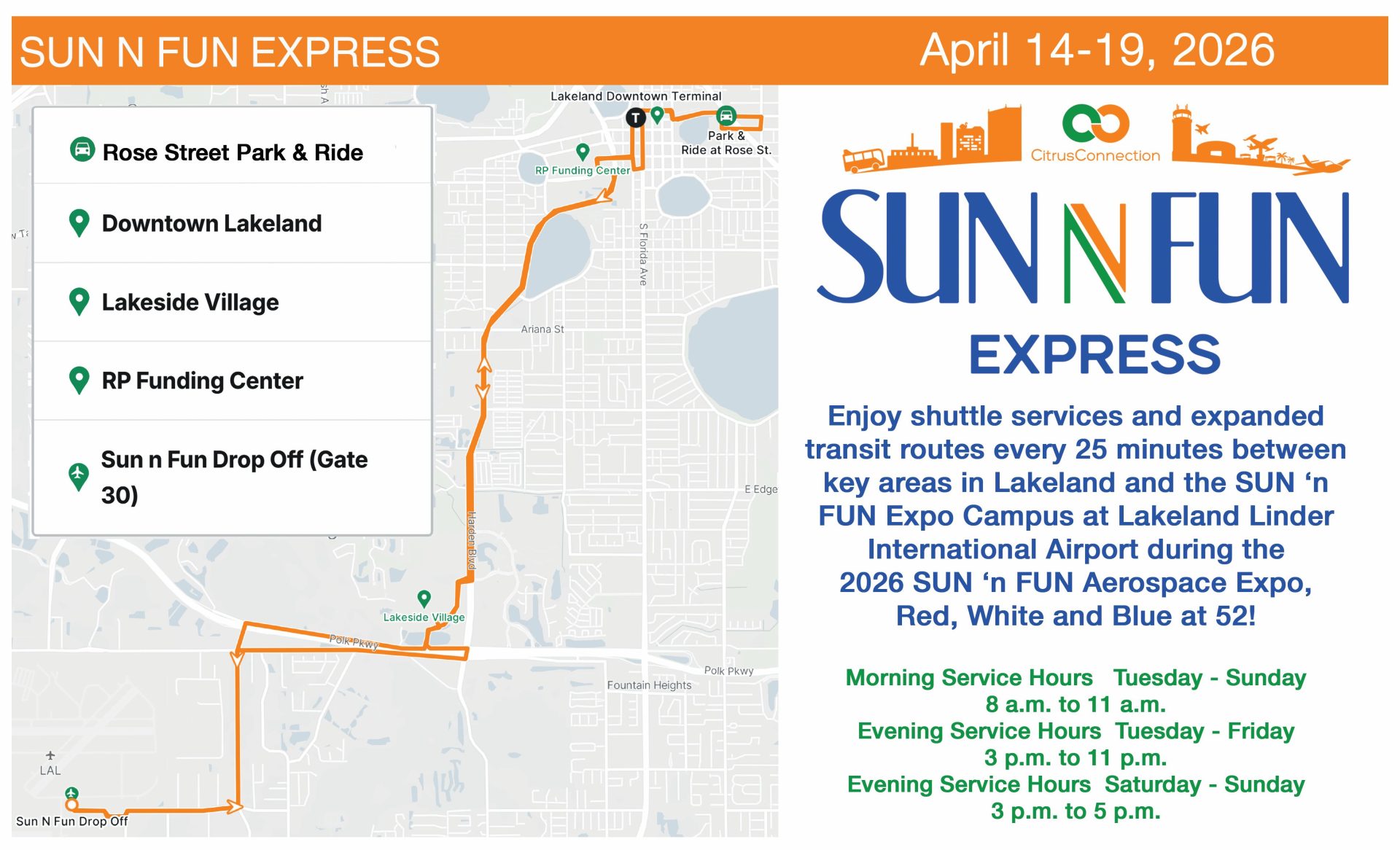 SUN N FUN Schedule-Map Draft 3 copy
